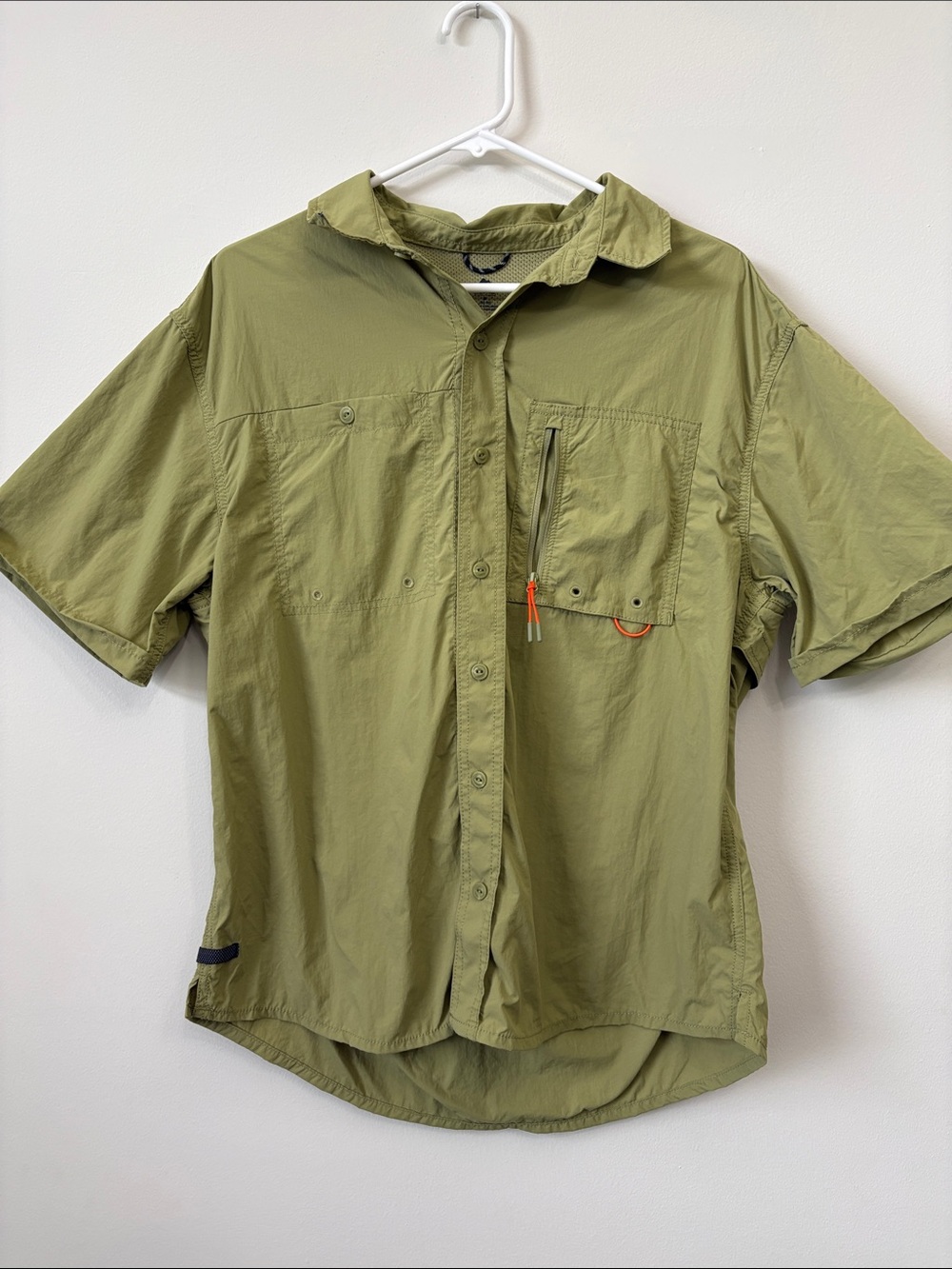 Ozark Trail Short-Sleeve Button Down Shirt- Breathable with zipper pocket